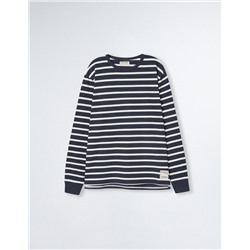 Striped Long Sleeve T-shirt, Men, Dark Blue