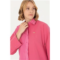 Kadın Pembe Uzun Kollu Gömlek