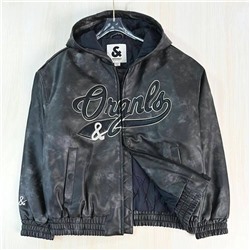 Мужская кожаная куртка с капюшоном   Jac*k & Jone*s