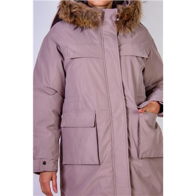 Зимняя парка удлиненная, с капюшоном натуральный мех арт. 619