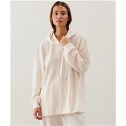 Sudadera de punto acanalado beige