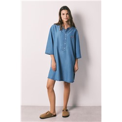 Camisola corta denim ligero azul