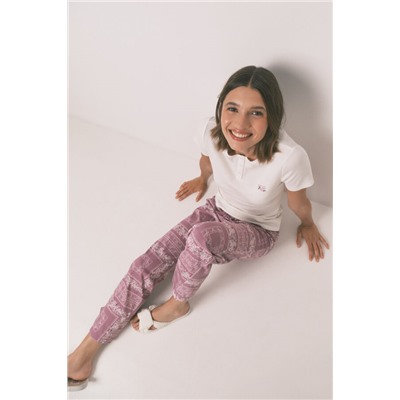 Pijama largo algodón estampado flores