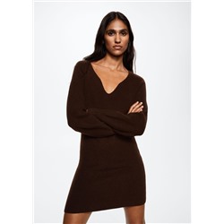 Vestido punto manga abullonada -  Mujer | MANGO OUTLET España