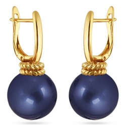 Серьги (Майорка 16мм черничная; покрытие золото), Есть комплект