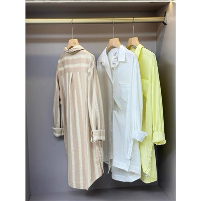 Женская повседневная рубашка из смесового льна