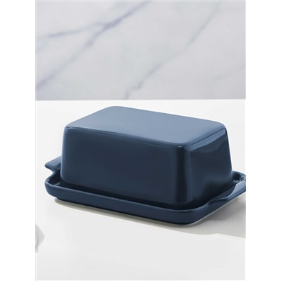 Маслёнка, 20х12 см, фарфор P, синяя, Indulgence