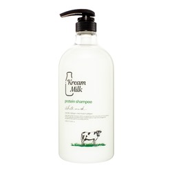 Kream Milk Protein Shampoo White Musk Шампунь для волос с экстрактами молочного протеина, козьего молока и ароматом белого мускуса 1100мл