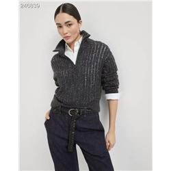 Тонкий кашемировый кардиган на молнии с пайетками  Brunell*o Cucinell*i