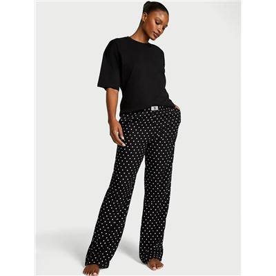 Victoria's Secret Flannel Short-Sleeve Long Tee-Jama Set