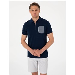 Lacivert Slim Fit Polo Yaka Tişört