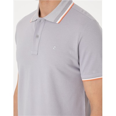 Açık Gri Slim Fit Polo Yaka Tişört