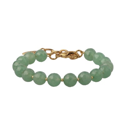Браслет Селена (авантюрин 8мм зеленый; покрытие золото) 17-21см, Есть комплект