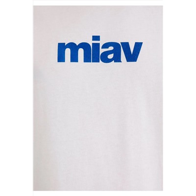 Mavi Miav Baskılı Beyaz Tişört Regular Fit / Normal Kesim 067153-620