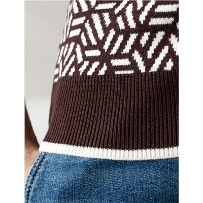 Джемпер жаккардовой вязки с кашемиром