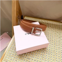 Кожаный ремень в полной подарочной упаковке, реплика miu mi*u