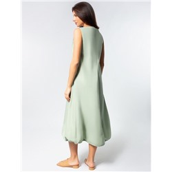 Платье-баллон на кулиске внизу из плотного поплина