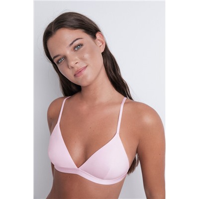 Sujetador triangular microfibra brillo rosa