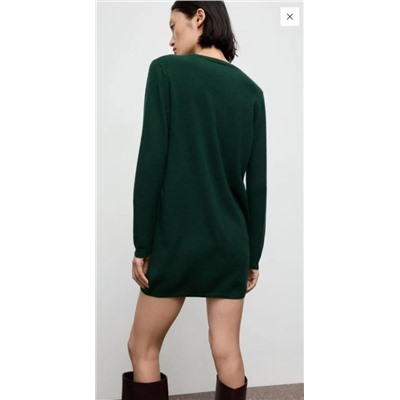 Трикотажное платье с круглым вырезом и длинными рукавами  МАНГ*О