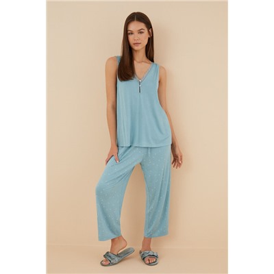 Pijama Capri flores azul