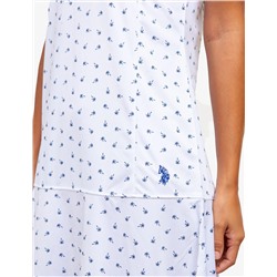ZIP UP FLOUNCE PRINTED POLO DRESS