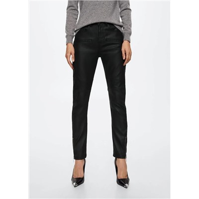 Jeans skinny biker encerados -  Mujer | MANGO OUTLET España