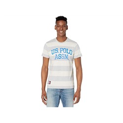 U.S. POLO ASSN. Logo Print Stripe Crew