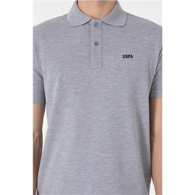Erkek Regular Fit Polo Yaka Gri Melanj Basic Tişört