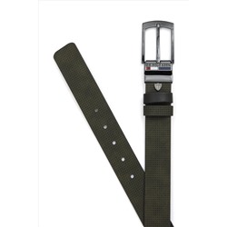 Erkek Çift Taraflı Haki Kemer