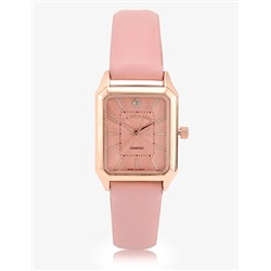 LADIES PINK SQUARE WATCH AND BRACELETS SET