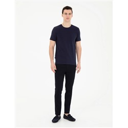 Lacivert Slim Fit Kanvas Pantolon