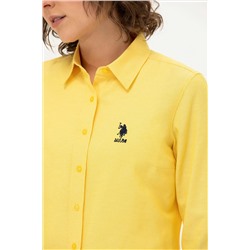 Kadın Sarı Uzun Kollu Basic Gömlek