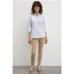 Kadın Açık Mavi Uzun Kollu Basic Gömlek