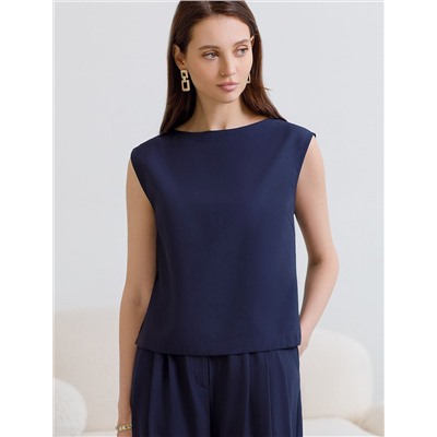 Топ c вырезом лодочка из плотного лиоцелла