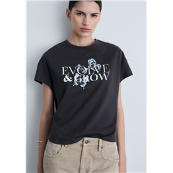 Camiseta algodón mensaje estampado