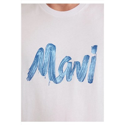Mavi Logo Baskılı Beyaz Tişört Regular Fit / Normal Kesim 0611321-620