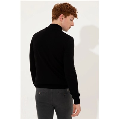 Erkek Siyah Basic Triko Hırka