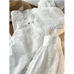 Очень красивая женская рубашка во французском стиле с вышивкой КИАБ*И