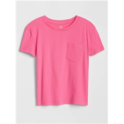 Kids Embroidered Pocket Short Sleeve T-Shirt