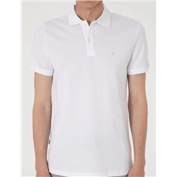 Beyaz Slim Fit %100 Pamuk Polo Yaka Basic Tişört