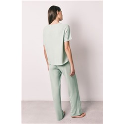 Pijama Capri textura waffle verde