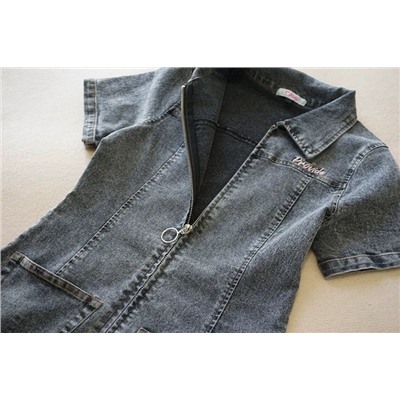 Джинсовое платье на молнии   Японский бренд Материал: хлопок 75%, полиэстер 25%