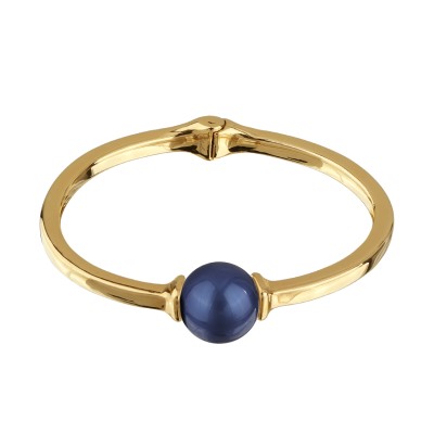 Браслет (Майорка черничная 16мм; покрытие золото), Есть комплект