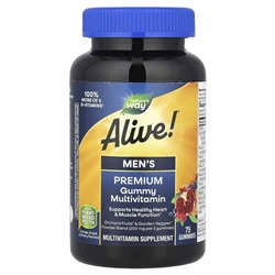 Nature's Way, Alive!® Men's Premium Gummy Multivitamin, Orange, Grape & Cherry, 75 Gummies