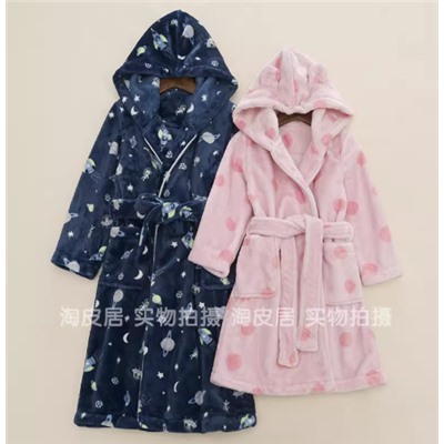 Теплый халат для девочек и мальчиков (110-150)