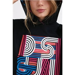 Vestido corto felpa capucha