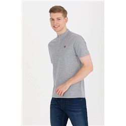 Erkek Gri Melanj Hakim Yaka Tişört