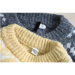 Женский пуловер свободный с круглым вырезом горловины, меланжевая пряжа  H&*M