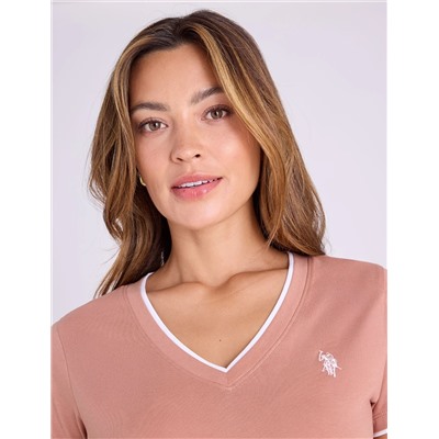 DOUBLE BAND V-NECK T-SHIRT