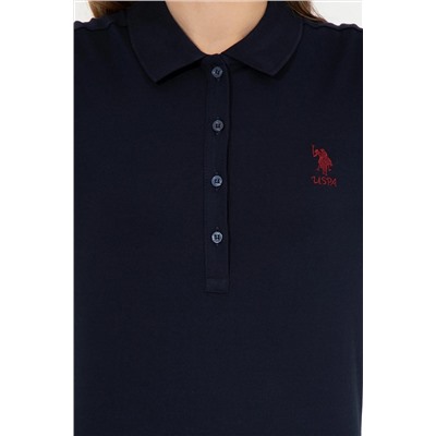 Kadın Lacivert Basic Polo Yaka Tişört